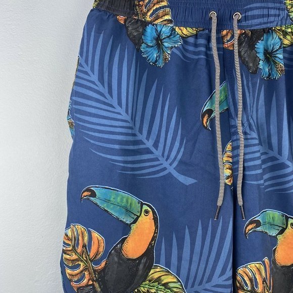 Brooklyn Cloth Kent Ave Volley Floral Swim Trunks Men’s Swimsuit Palms Toucan XL - Picture 3 of 7